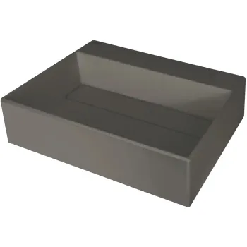 Vannas istabas izlietne Deante CORREO granīta uz virsmas ANTHRACITE METALLIC, 500x400mm Antarcīts