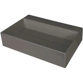 Vannas istabas izlietne Deante CORREO granīta uz virsmas ANTHRACITE METALLIC, 600x400mm Antarcīts