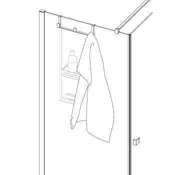 Plaukts dušas kabīnei Deante Mokko, melns ADM_N52K