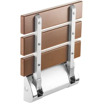 Pie sienas stiprināms salokāms sēdeklis Deante Vital, brūns, hroms NIV_451P