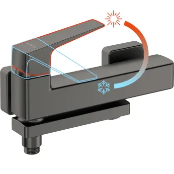 Sienas vannas maisītājs ar salokāmu snīpi Deante Blur, titāns BQL_D12M