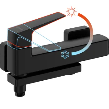 Sienas vannas maisītājs ar salokāmu snīpi Deante Blur, melns BQL_N12M