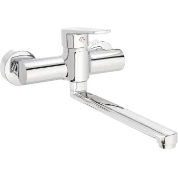 Virtuves jaucējkrāns, pie sienas stiprināms Deante Tubo, hroms BUT_080M