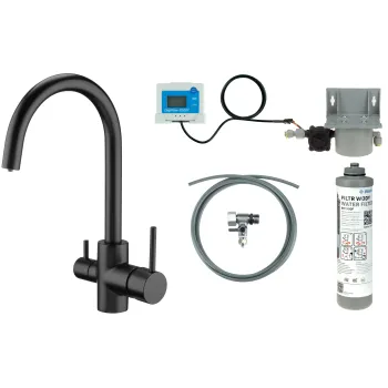 Virtuves izlietnes maisītājs Deante, ar filtru Melna BCHFN64M