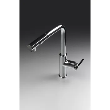 Virtuves jaucējkrāns ar izvelkamu izteku Deante Momi, hroms BKM_073M