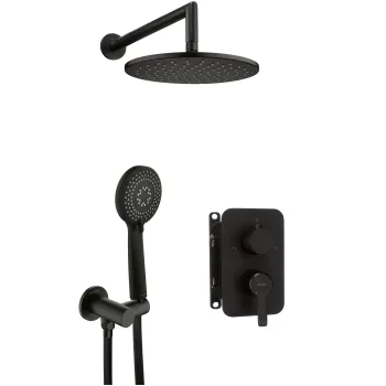 Iebūvēts dušas komplekts ar jaucējkrānu Deante Arnika, melns BXYZNQAM