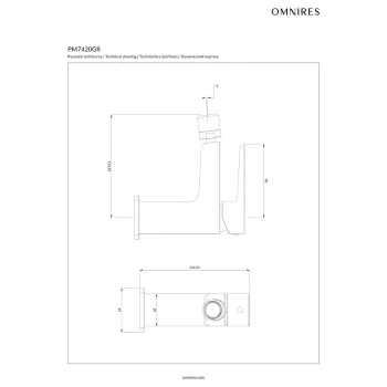 Bidē maisītājs Omnires PARMA, birstēts grafīts PM7420GR