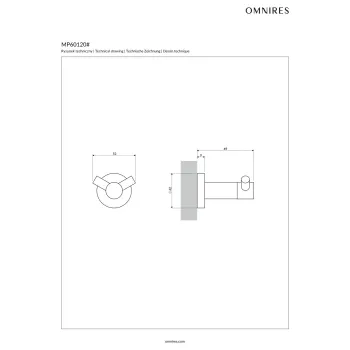Drēbju pakaramais āķis Omnires MODERN PROJECT, dubultais, birstēts grafīts MP60120GR