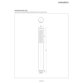 Dušas klausule Omnires MICROPHONE, 1 strūklas režīms, pulēts zelts MICROPHONEX-RGL