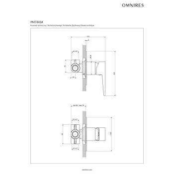 Dušas maisītājs Omnires PARMA, iebūvējams, birstēts grafīts PM7445GR