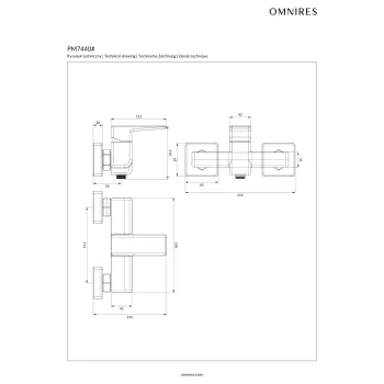 Dušas maisītājs Omnires PARMA, birstēts grafīts PM7440GR