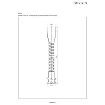 Dušas šļūtene Omnires, 150 cm, ar misiņa apvalku, ar pretvērpšanās sistēmu, 1/2″ × 1/2″, birstēts antīkais varš 029ORB