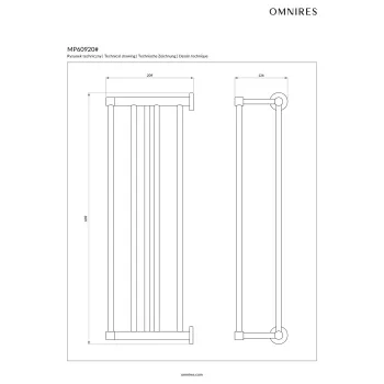 Dvieļu Turētājs Omnires MODERN PROJECT, 60 cm, pulēts hroms MP60920CR