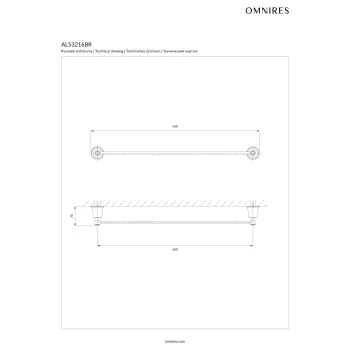 Dvieļu turētājs Omnires ART LINE, 65 cm, antīkā bronza AL53216BR
