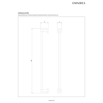 Dvieļu turētājs Omnires MODERN PROJECT, 40 cm, birstēts varš MP60214CPB