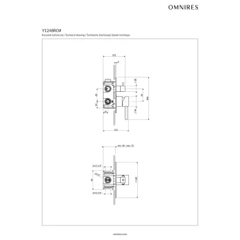 Vannas maisītāja OMNIRES Y, ārējais elements 3 funkcijām, hroms