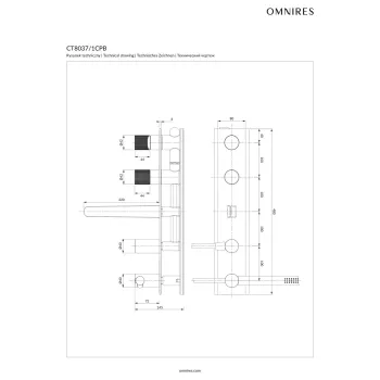 Vannas maisītājs OMNIRES CONTOUR, ar iebūvējamo daļu, 5 atveru montāžai, matēta vara
