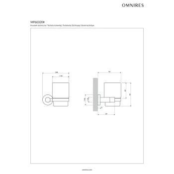 Glāze zobu birstēm Omnires MODERN PROJECT, montāžai pie sienas, pulēts hroms MP60320CR