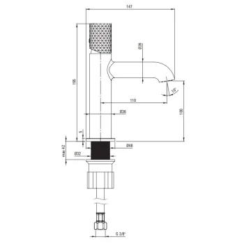 Vannas istabas izlietnes maisītājs Deante Silja, Steel BHS_F20M