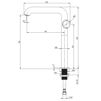 Vannas istabas izlietnes maisītājs Deante Silja Paaugstināts, Steel BHS_F24K
