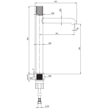 Vannas istabas izlietnes maisītājs Deante Silja Paaugstināts, Pulēts Zelts BHS_R20K