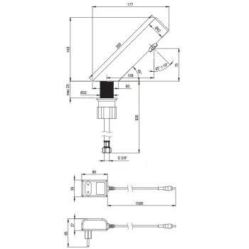 Vannas istabas izlietnes maisītājs Deante SENSE SENSOR bez temperatūras regulācijas 4xAA(LR6) Pulēts tērauds BQR_P28V