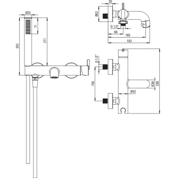 Vannas / Dušas maisītājs Deante Silja ar rokas dušu, Balts BQS_A11M