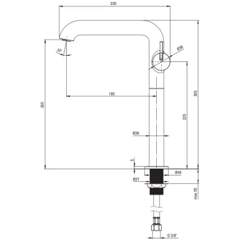 Vannas istabas izlietnes maisītājs Deante Silja Paaugstināts, Balts BQS_A24K