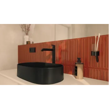 Vannas istabas izlietnes maisītājs Deante Silja Paaugstināts, Melns BQS_N20K