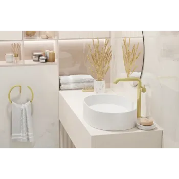 Vannas istabas izlietnes maisītājs Deante Silja Paaugstināts, Pulēts Zelts BQS_R24K