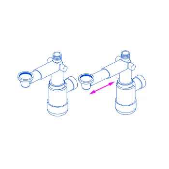 Vietu taupošais Lux izlietnes sifons, teleskopisks Deante Space-Saver Lux, balts NHC_633K