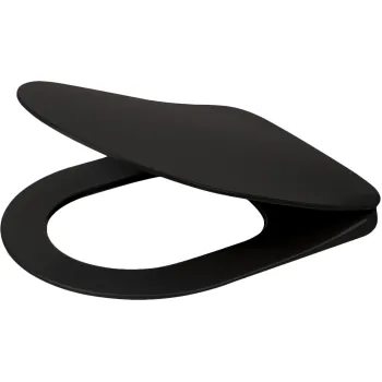 Tualetes poda sēdeklis, plāns, ar pacelšanas mehānismu Deante Peonia, melns CDE_NSOZ