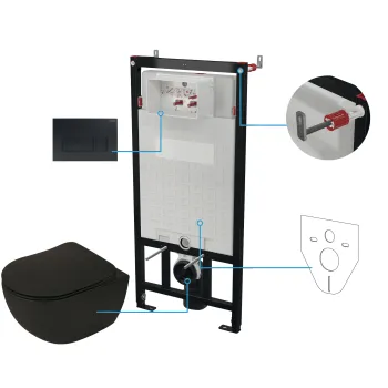 Piekaramais pods, 6 vienā Deante Peonia, melns CDENNZPW