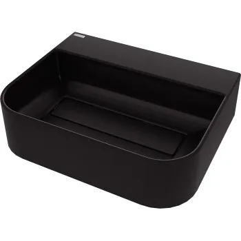 Granīta virsmas izlietne ar pārplūdes vāciņu Deante Arnika, melns CQA_NU5S