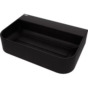 Granīta virsmas izlietne ar pārplūdes vāciņu Deante Arnika, melns CQA_NU6S