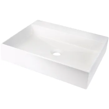 Vannas istabas izlietne Deante CORREO granīta uz virsmas ALABASTER, 500x400mm Balta