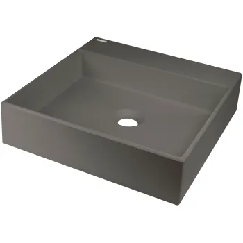 Vannas istabas izlietne Deante CORREO granīta uz virsmas ANTHRACITE METALLIC 400x400mm Antarcīts