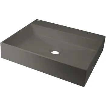 Vannas istabas izlietne Deante CORREO granīta uz virsmas ANTHRACITE METALLIC 500x400mm Antarcīts