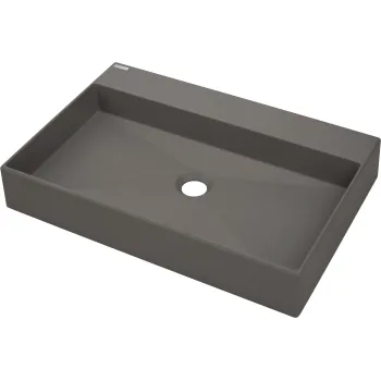 Vannas istabas izlietne Deante CORREO granīta uz virsmas ANTHRACITE METALLIC 600x400mm Antarcīts