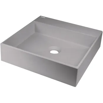 Vannas istabas izlietne Deante CORREO granīta uz virsmas GREY METALLIC, 400x400mm Pelēka