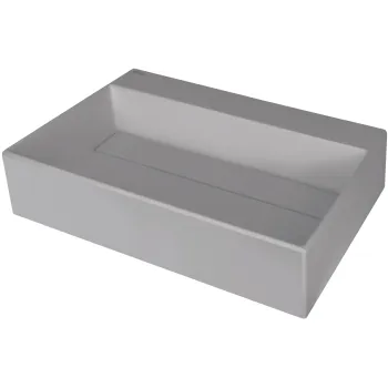Vannas istabas izlietne Deante CORREO granīta uz virsmas GREY METALLIC, 600x400mm Pelēka
