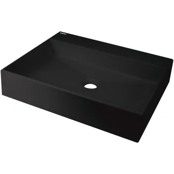 Vannas istabas izlietne Deante CORREO granīta uz virsmas NERO, 500x400mm Melna