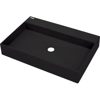 Vannas istabas izlietne Deante CORREO granīta uz virsmas NERO, 600x400mm Melna