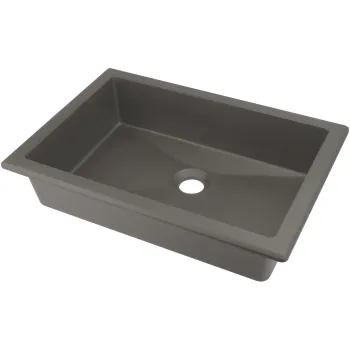 Vannas istabas izlietne Deante CORREO granīta uz virsmas (Iegriežama) ANTHRACITE METALLIC, 500x350mm Antarcīts