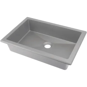 Vannas istabas izlietne Deante CORREO granīta uz virsmas (Iegriežama) GREY METALLIC, 500x350mm Pelēka