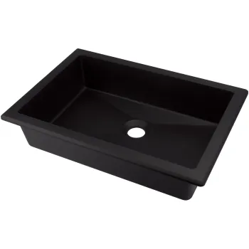 Vannas istabas izlietne Deante CORREO granīta uz virsmas (Iegriežama) NERO, 500x350mm Melna