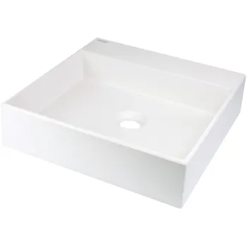 Vannas istabas izlietne Deante CORREO granīta uz virsmas ALABASTER, 400x400mm Balta