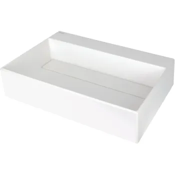 Vannas istabas izlietne Deante CORREO granīta uz virsmas ALABASTER, 600x400mm Balta