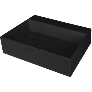 Vannas istabas granīta izlietne Deante CORREO uz virsmas NERO, 500x400mm Melna