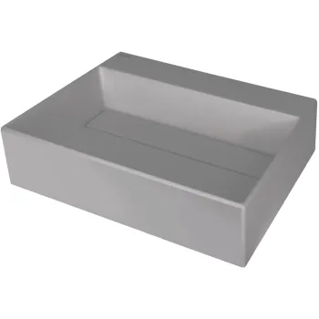 Vannas istabas granīta izlietne Deante CORREO uz virsmas GREY METALLIC, 500x400mm Pelēka